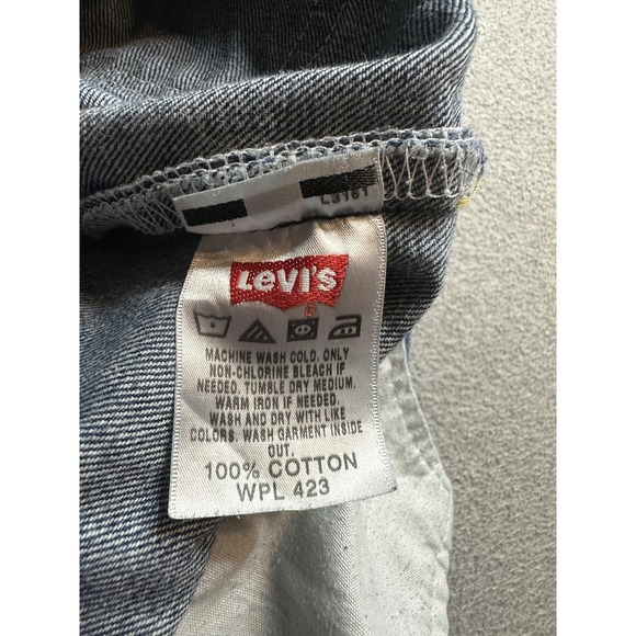 Vintage Levis 501 Jeans Mens 34x36 (32x34) Blue Denim Straight Leg Button Fly - Picture 13 of 16